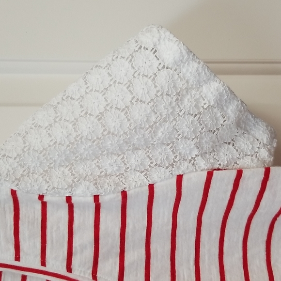 Hinge red and white striped tee sz L - Picture 4 of 6